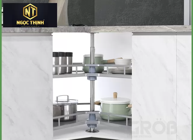 MÂM XOAY 270 INOX SUS304 NAN DẸT ĐÁY MELAMIN tại Long Tân